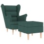 Sillón con reposapiés tela verde oscuro en Sillones | Comprar online en Foru.es
