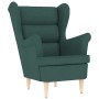 Sillón con reposapiés tela verde oscuro en Sillones | Comprar online en Foru.es