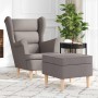 Sillón con taburete reposapiés de tela gris taupe en Sillones | Comprar online en Foru.es