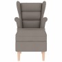 Sillón con taburete reposapiés de tela gris taupe en Sillones | Comprar online en Foru.es