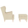 Sillón con taburete reposapiés de tela crema en Sillones | Comprar online en Foru.es