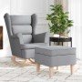 Sillón mecedora con taburete tela gris claro en Sillones | Comprar online en Foru.es