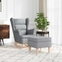 Sillón mecedora con taburete tela gris claro en Sillones | Comprar online en Foru.es