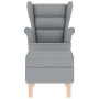 Sillón mecedora con taburete tela gris claro en Sillones | Comprar online en Foru.es