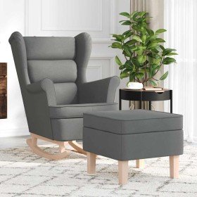 Sillón mecedora con taburete tela gris oscuro en Sillones | Comprar online en Foru.es
