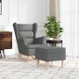 Sillón mecedora con taburete tela gris oscuro en Sillones | Comprar online en Foru.es