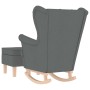 Sillón mecedora con taburete tela gris oscuro en Sillones | Comprar online en Foru.es