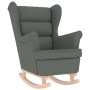 Sillón mecedora con taburete tela gris oscuro en Sillones | Comprar online en Foru.es