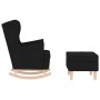 Sillón mecedora con taburete tela negro en Sillones | Comprar online en Foru.es