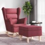 Sillón mecedora con taburete tela rojo tinto en Sillones | Comprar online en Foru.es