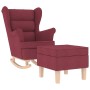 Sillón mecedora con taburete tela rojo tinto en Sillones | Comprar online en Foru.es