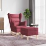 Sillón mecedora con taburete tela rojo tinto en Sillones | Comprar online en Foru.es