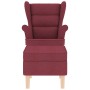 Sillón mecedora con taburete tela rojo tinto en Sillones | Comprar online en Foru.es