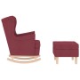 Sillón mecedora con taburete tela rojo tinto en Sillones | Comprar online en Foru.es