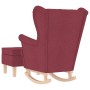 Sillón mecedora con taburete tela rojo tinto en Sillones | Comprar online en Foru.es