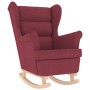 Sillón mecedora con taburete tela rojo tinto en Sillones | Comprar online en Foru.es