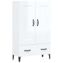 Aparador de madera contrachapada blanco brillante 70x31x115cm de vidaXL, Aparadores - Ref: Foro24-812579, Precio: 91,22 €, De...