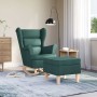 Sillón mecedora con taburete tela verde oscuro en Sillones | Comprar online en Foru.es