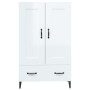 Aparador de madera contrachapada blanco brillante 70x31x115cm de vidaXL, Aparadores - Ref: Foro24-812579, Precio: 91,22 €, De...