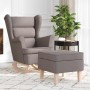 Sillón mecedora con taburete tela gris taupe en Sillones | Comprar online en Foru.es