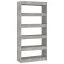 Estantería/divisor madera ingeniería gris hormigón 80x30x166 cm de vidaXL, Librerías y estanterías - Ref: Foro24-811722, Prec...