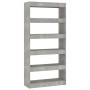Estantería/divisor madera ingeniería gris hormigón 80x30x166 cm de vidaXL, Librerías y estanterías - Ref: Foro24-811722, Prec...