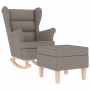 Sillón mecedora con taburete tela gris taupe en Sillones | Comprar online en Foru.es