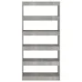 Estantería/divisor madera ingeniería gris hormigón 80x30x166 cm de vidaXL, Librerías y estanterías - Ref: Foro24-811722, Prec...