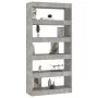 Estantería/divisor madera ingeniería gris hormigón 80x30x166 cm de vidaXL, Librerías y estanterías - Ref: Foro24-811722, Prec...