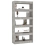 Estantería/divisor madera ingeniería gris hormigón 80x30x166 cm de vidaXL, Librerías y estanterías - Ref: Foro24-811722, Prec...