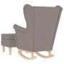 Sillón mecedora con taburete tela gris taupe en Sillones | Comprar online en Foru.es
