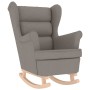 Sillón mecedora con taburete tela gris taupe en Sillones | Comprar online en Foru.es