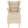 Sillón mecedora con taburete tela color crema en Sillones | Comprar online en Foru.es