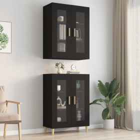 Armario de pared colgante negro 69,5x34x90 cm de vidaXL, Aparadores - Ref: Foro24-812277, Precio: 75,84 €, Descuento: %