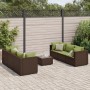 Set muebles de jardín 7 piezas y cojines ratán sintético marrón en Conjuntos de jardín | Comprar online en Foru.es