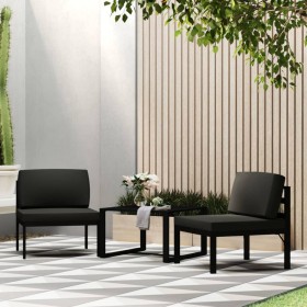 Conjunto de sofás de 3 piezas con cojines aluminio antracita de vidaXL, Conjuntos de jardín - Ref: Foro24-318307, Precio: 301...