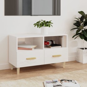 Mueble de TV madera contrachapada blanco brillo 80x36x50 cm de vidaXL, Muebles TV - Ref: Foro24-812588, Precio: 68,24 €, Desc...