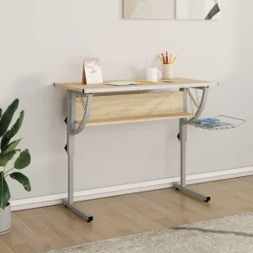 Mesa de dibujo madera y acero gris y roble 110x53x(58-87) cm de vidaXL, Escritorios - Ref: Foro24-340930, Precio: 72,33 €, De...