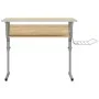 Zeichentisch aus grauem und Eichenholz und Stahl, 110 x 53 x (58–87) cm von vidaXL, Schreibtische - Ref: Foro24-340930, Preis...