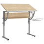 Mesa de dibujo madera y acero gris y roble 110x53x(58-87) cm de vidaXL, Escritorios - Ref: Foro24-340930, Precio: 73,02 €, De...
