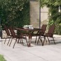 Mesa de jardín acero y vidrio marrón y negro 140x70x70 cm de vidaXL, Mesas de jardín - Ref: Foro24-318772, Precio: 176,55 €, ...
