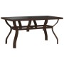 Mesa de jardín acero y vidrio marrón y negro 140x70x70 cm de vidaXL, Mesas de jardín - Ref: Foro24-318772, Precio: 176,55 €, ...