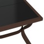 Mesa de jardín acero y vidrio marrón y negro 140x70x70 cm de vidaXL, Mesas de jardín - Ref: Foro24-318772, Precio: 176,55 €, ...