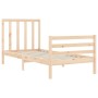 Estructura de cama con cabecero madera maciza 100x200 cm de vidaXL, Camas y somieres - Ref: Foro24-3193781, Precio: 105,69 €,...