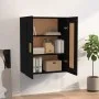 Armario de pared madera de ingeniería negro 69,5x32,5x90 cm de vidaXL, Estantes y estanterías - Ref: Foro24-812295, Precio: 6...