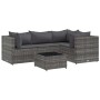 Set de muebles de jardín 5 pzas y cojines ratán sintético gris en Conjuntos de jardín | Comprar online en Foru.es
