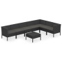 Set de muebles de jardín 8 pzas y cojines ratán sintético negro de vidaXL, Conjuntos de jardín - Ref: Foro24-3094429, Precio:...