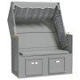 Silla playa Strandkorb con dosel ratán sintético madera gris de vidaXL, Tumbonas - Ref: Foro24-318650, Precio: 292,48 €, Desc...