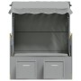 Silla playa Strandkorb con dosel ratán sintético madera gris de vidaXL, Tumbonas - Ref: Foro24-318650, Precio: 292,48 €, Desc...