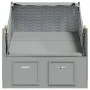 Silla playa Strandkorb con dosel ratán sintético madera gris de vidaXL, Tumbonas - Ref: Foro24-318650, Precio: 269,43 €, Desc...
